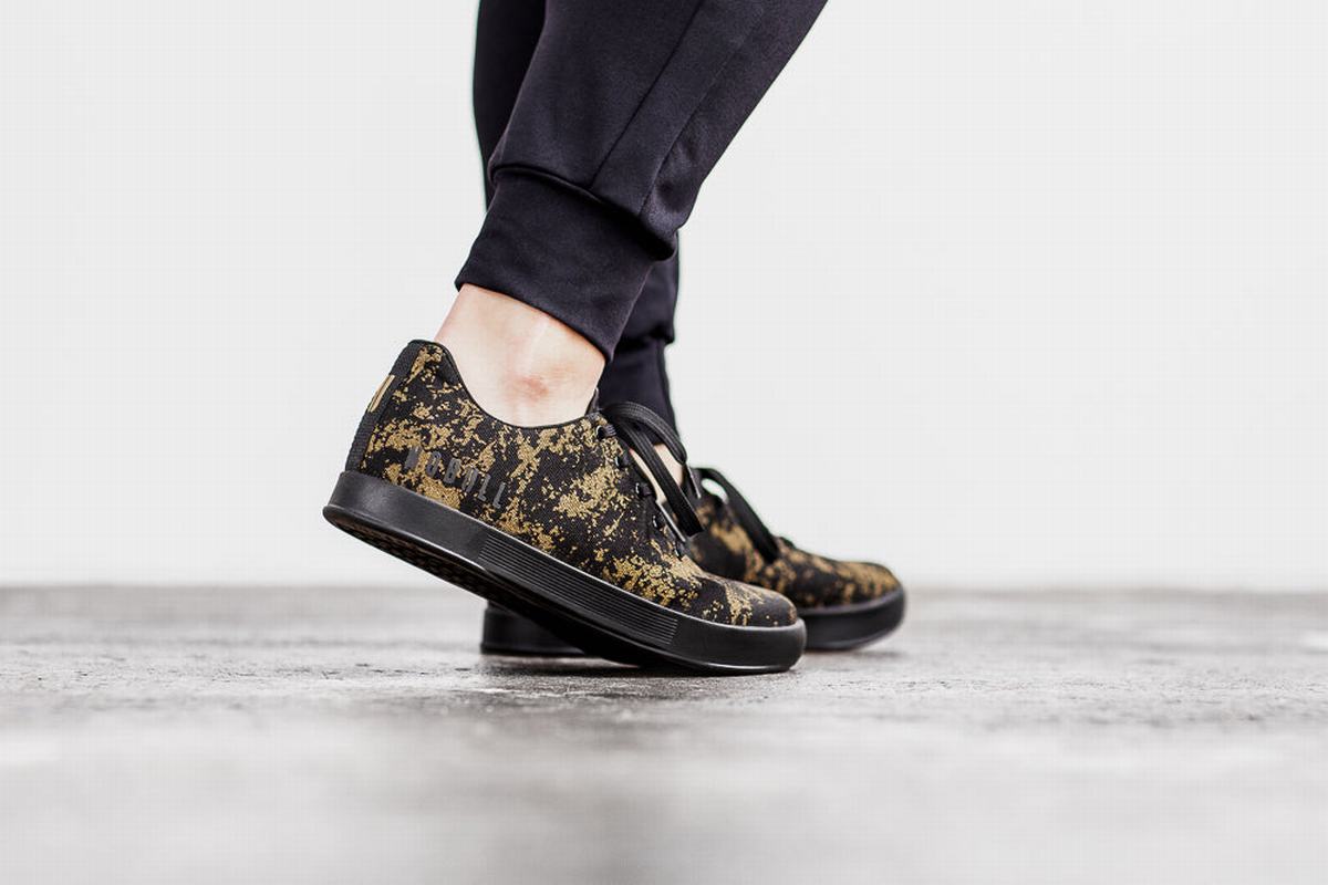 Nobull Canvas Men's Trainers Gold Black | Australia (GQ3491)